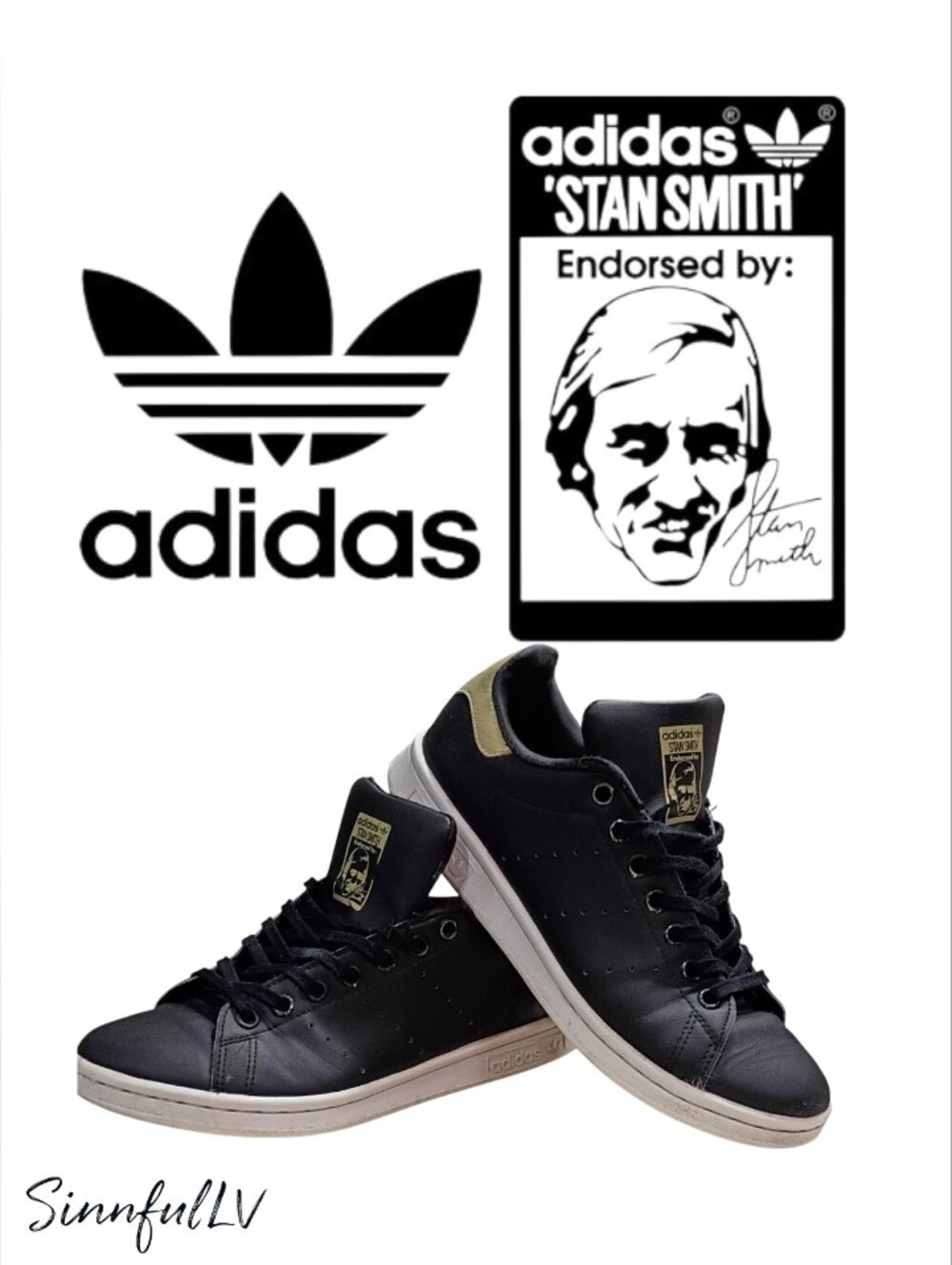 adidas Stan Smith Men's Black Leather Sneakers